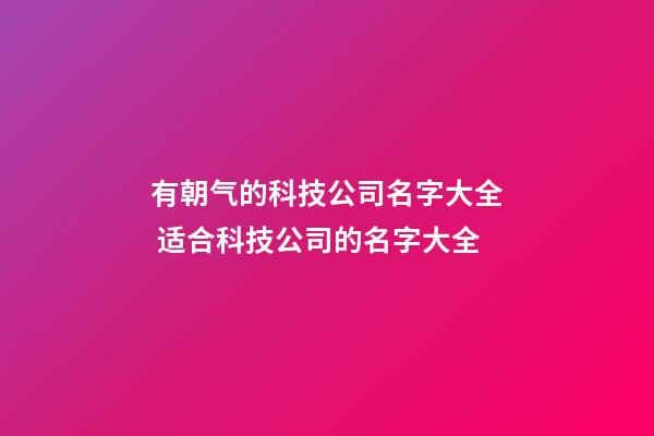 有朝气的科技公司名字大全 适合科技公司的名字大全-第1张-公司起名-玄机派